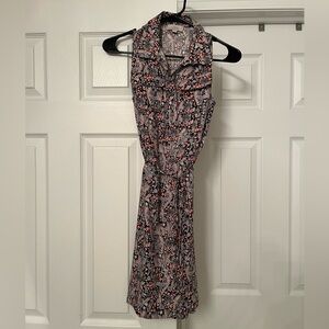 Loft Floral Sleeveless Tie Dress